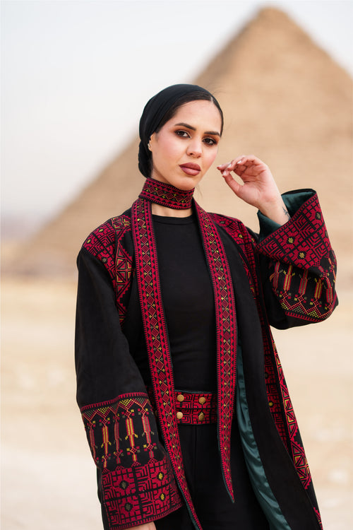 Elegant Sinai Black Kaftan – قفطان سيناوي أسود