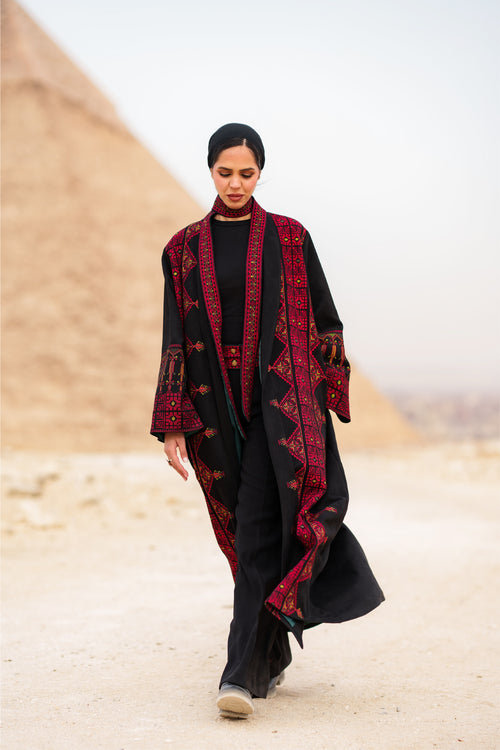 Elegant Sinai Black Kaftan – قفطان سيناوي أسود